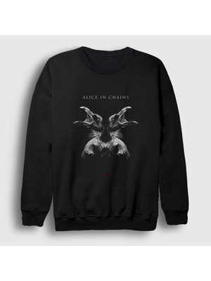 Presmono Unisex Siyah Hollow Alice In Chains Sweatshirt