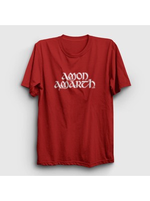 Presmono Unisex Kırmızı Amon Amarth T-Shirt