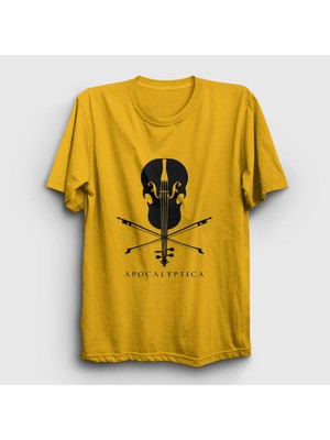 Presmono Unisex Sarı Cello Apocalyptica T-Shirt