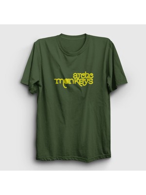 Presmono Unisex Haki Five Arctic Monkeys T-Shirt