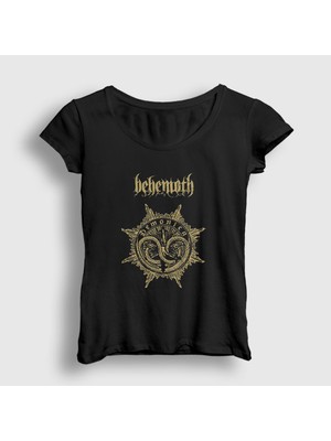 Presmono Kadın Siyah Demonica Behemoth T-Shirt
