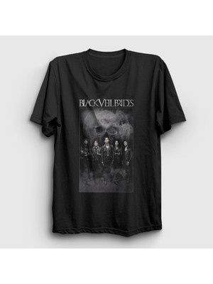 Presmono Unisex Siyah Skull Black Veil Brides T-Shirt