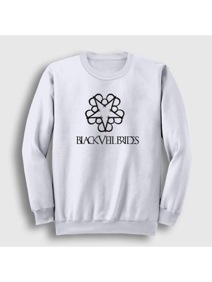 Presmono Unisex Beyaz Star Black Veil Brides Sweatshirt