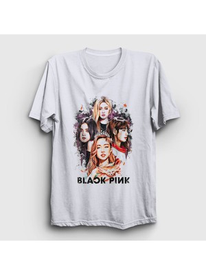 Presmono Unisex Beyaz Girls Blackpink T-Shirt