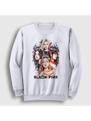 Presmono Unisex Beyaz Girls Blackpink Sweatshirt