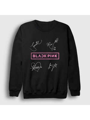 Presmono Unisex Siyah Signs Blackpink Sweatshirt