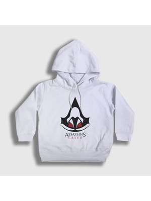 Presmono Unisex Çocuk Beyaz Robe Assassin's Creed Kapüşonlu Sweatshirt