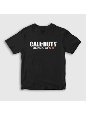 Presmono Unisex Çocuk Siyah Black Ops Call Of Duty T-Shirt