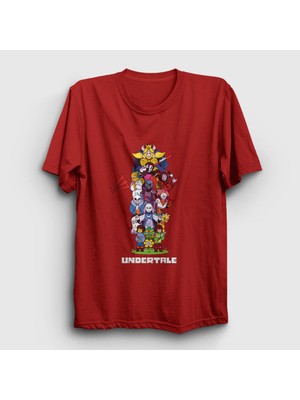 Presmono Unisex Kırmızı All Undertale T-Shirt