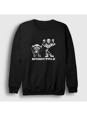 Presmono Unisex Siyah Sans Papyrus Undertale Sweatshirt