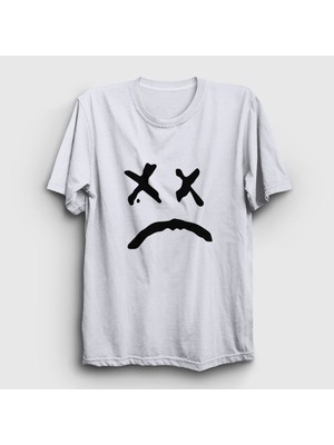 Presmono Unisex Beyaz Sad Face Lil Peep T-Shirt