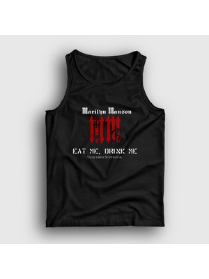 Presmono Unisex Siyah Eat Me Drink Me Marilyn Manson Atlet