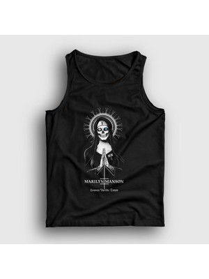 Presmono Unisex Siyah Upside Down Marilyn Manson Atlet