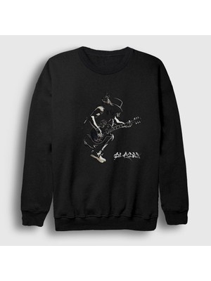 Presmono Unisex Siyah Jump Guns N' Roses Slash Sweatshirt