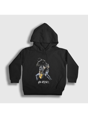 Presmono Unisex Çocuk Siyah Solo Guns N' Roses Slash Kapüşonlu Sweatshirt