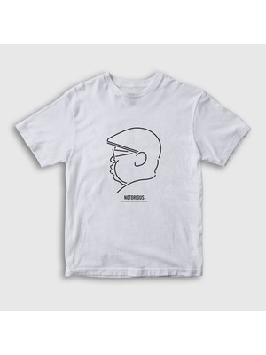 Presmono Unisex Çocuk Beyaz Neon The Notorious BIG T-Shirt