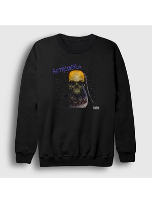 Presmono Unisex Siyah Skull Astroworld Travis Scott Sweatshirt