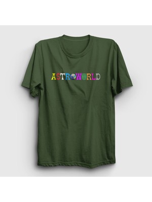 Presmono Unisex Haki Astroworld Travis Scott T-Shirt