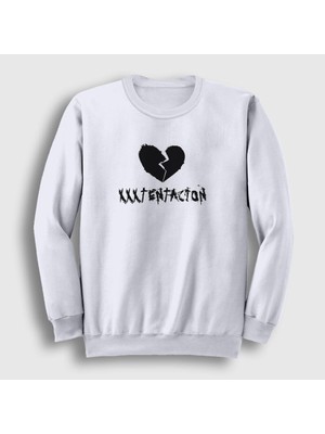 Presmono Unisex Beyaz Broken Heart XXXTentacion Sweatshirt