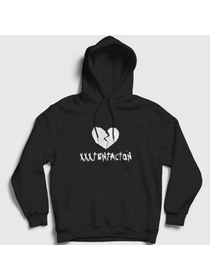 Presmono Unisex Siyah Broken Heart XXXTentacion Kapüşonlu Sweatshirt