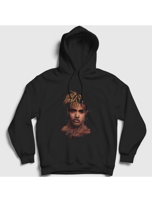 Presmono Unisex Siyah Face XXXTentacion Kapüşonlu Sweatshirt