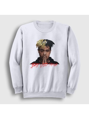 Presmono Unisex Beyaz Forever XXXTentacion Sweatshirt