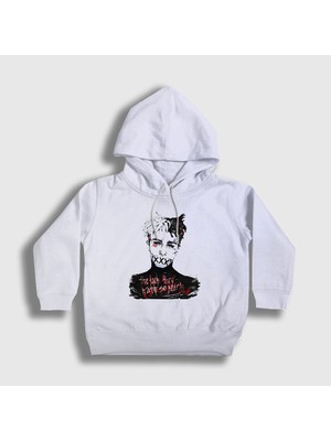Presmono Unisex Çocuk Beyaz Hate XXXTentacion Kapüşonlu Sweatshirt