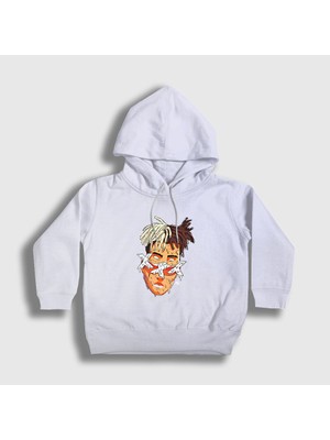 Presmono Unisex Çocuk Beyaz Melting XXXTentacion Kapüşonlu Sweatshirt