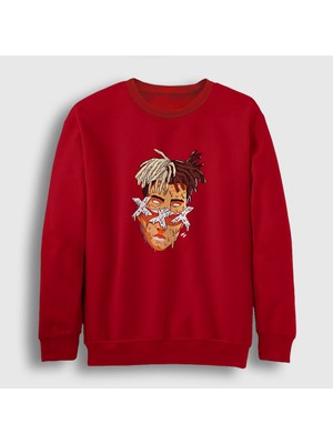 Presmono Unisex Kırmızı Melting XXXTentacion Sweatshirt