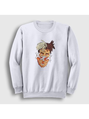 Presmono Unisex Beyaz Melting XXXTentacion Sweatshirt