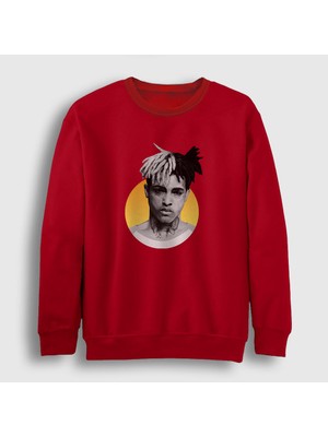 Presmono Unisex Kırmızı Sun XXXTentacion Sweatshirt