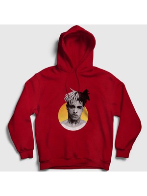 Presmono Unisex Kırmızı Sun XXXTentacion Kapüşonlu Sweatshirt