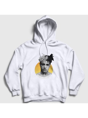 Presmono Unisex Beyaz Sun XXXTentacion Kapüşonlu Sweatshirt