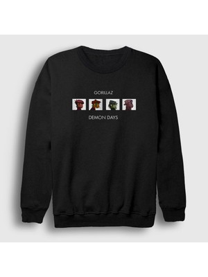 Presmono Unisex Siyah Demon Days Gorillaz Sweatshirt
