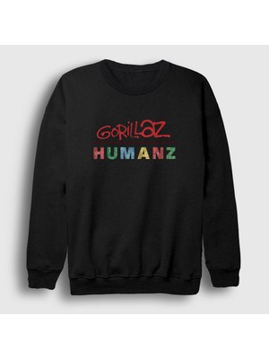 Presmono Unisex Siyah Humanz V2 Gorillaz Sweatshirt