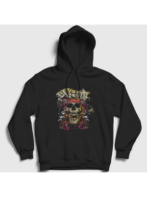 Presmono Unisex Siyah Axl Rose Guns N' Roses Kapüşonlu Sweatshirt