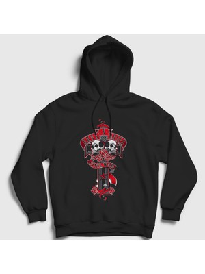 Presmono Unisex Siyah Civil War Guns N' Roses Kapüşonlu Sweatshirt