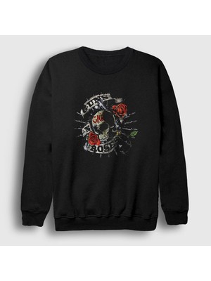 Presmono Unisex Siyah Gnr Guns N' Roses Sweatshirt
