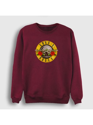 Presmono Unisex Bordo Logo Guns N' Roses Sweatshirt