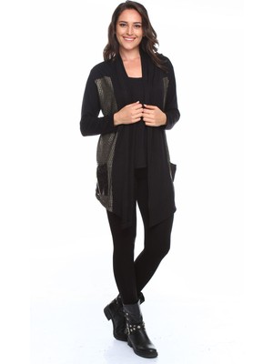 Zer Otantik Cep Detaylı Şal Yakalı Hırka Siyah
