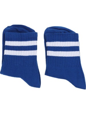 Attach Mavi Beyaz Çemberli Soket Çorap
