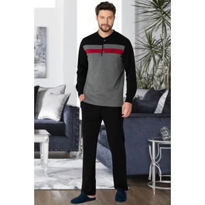 By Mecit Pijama 2763 Gri Büyük Beden Erkek Pijama Takımı