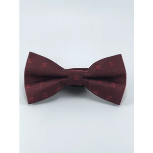 Bordo Kırmızı Desenli Papyon