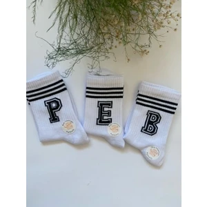 Çorap Dünyam 3' Lü  Renkli Düz Neşeli Kolej Tenis Çorap JJ3332