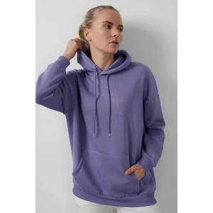 Pamuklu Kapüşonlu Yaka Şardonlu Kışlık Sweat Kadın SWEAT 5863854