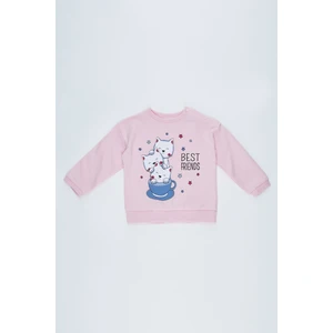 Kız Bebek Regular Fit Baskılı Bisiklet Yaka Sweatshirt T0068A220WN