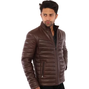 Deri Manno Kahverengi Erkek Ceket %100 Deri