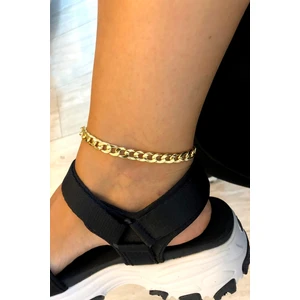 X-lady Accessories Örgü Zincir Kalın Halhal Gold