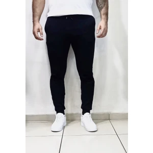 Amor Man Çift Cep Lastikli Paça Dar Kesim Pamuk Outdoor Siyah Erkek Eşofman Altı
