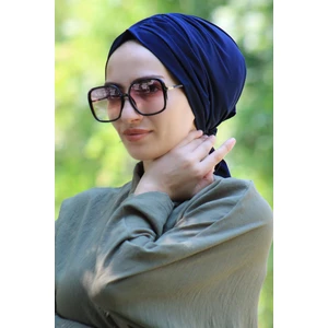 Amisos Bone Şal Lastik Tokalı Bone Lacivert